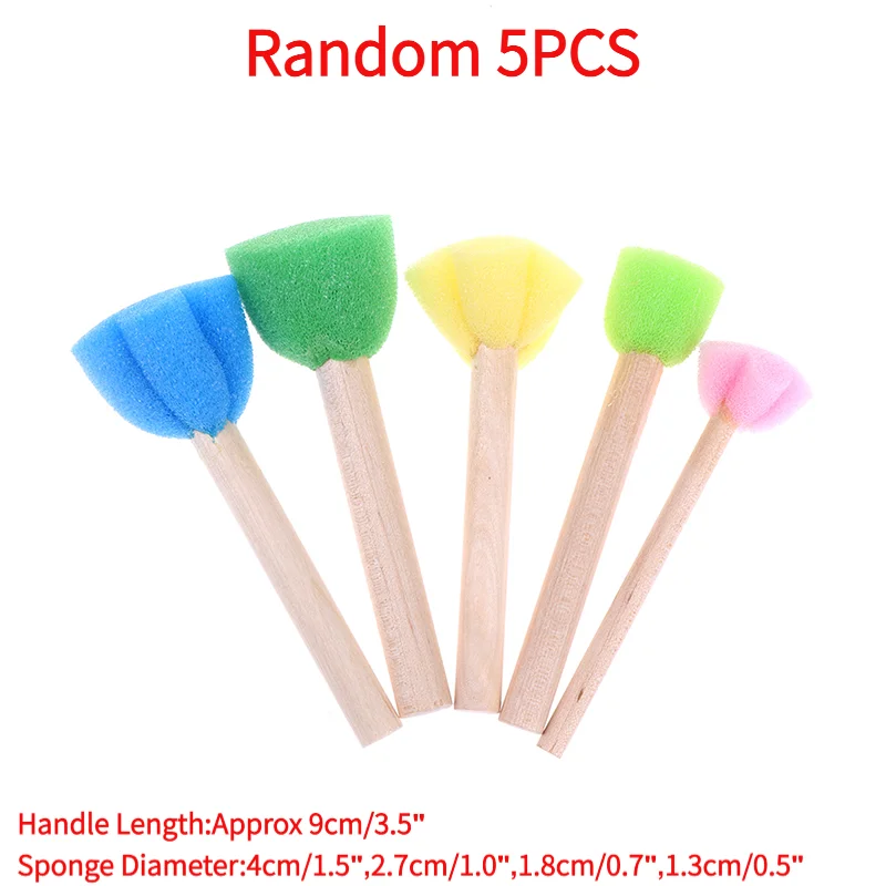 Random 5Pcs Kids Toddler Sponge Stamp Brush Kits Flower Drawing Toys For Children Paint.