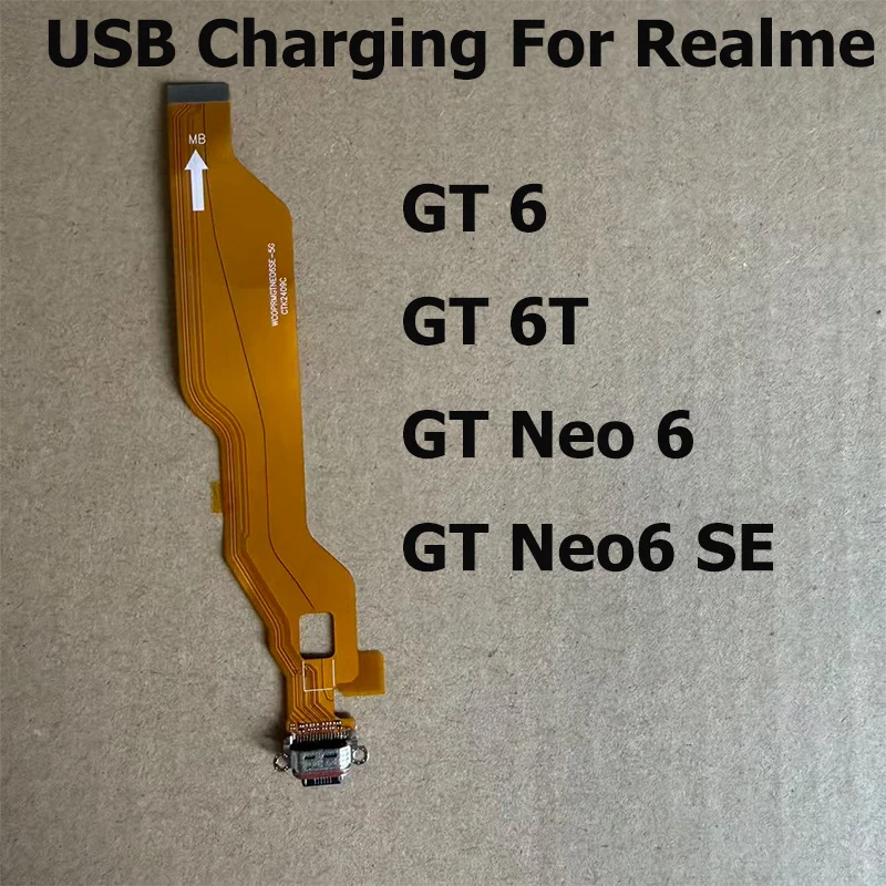 For Realme GT 6 6T Neo Neno6 6 SE USB Charging Dock Port Mic Microphone Connector Board Flex Cable Repair Parts Global