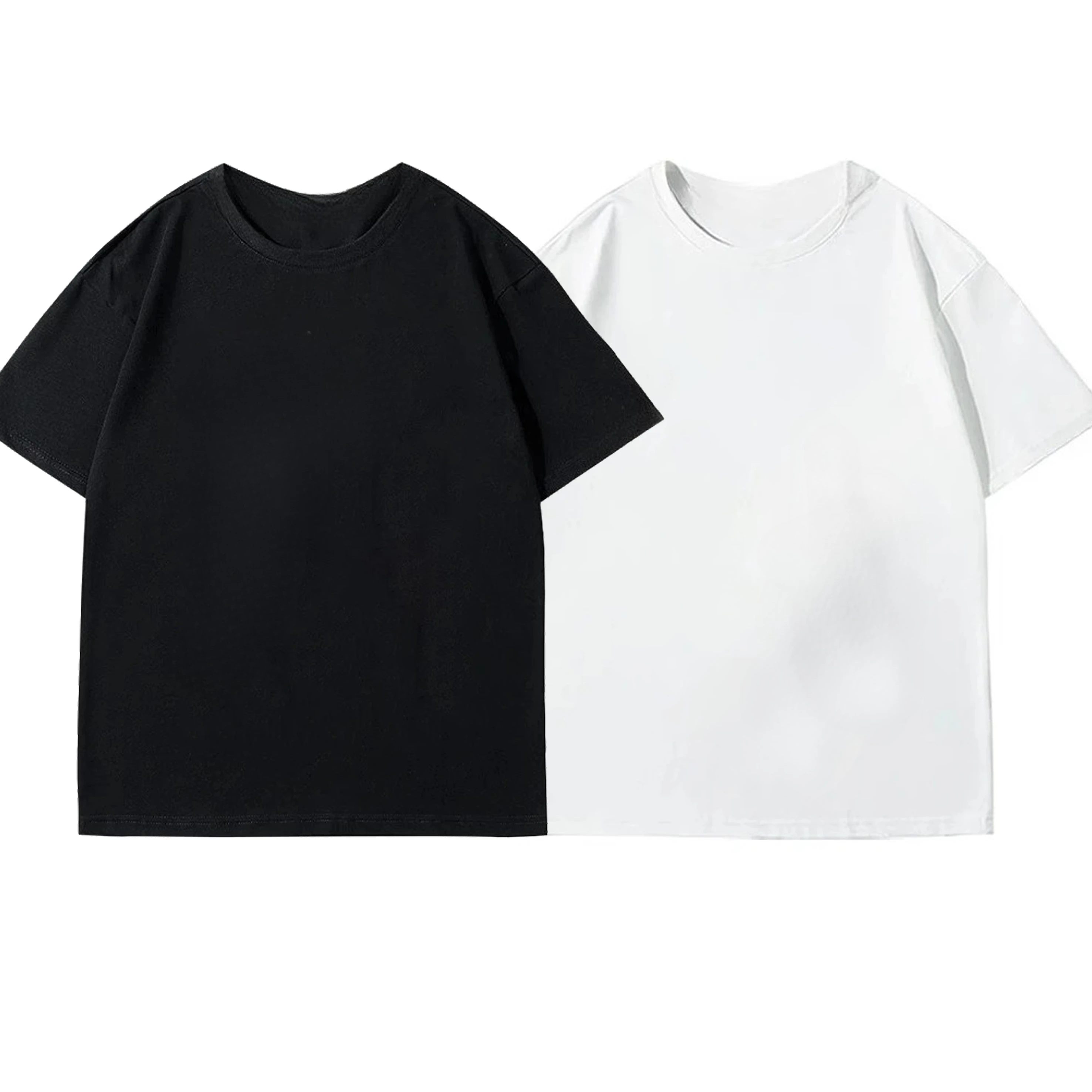 

Summer Men T Shirt Cotton Tops Women Solid Color Blank Tshirts O-neck Round Collar Short-Sleeve Couple Black Top Tees Clothing