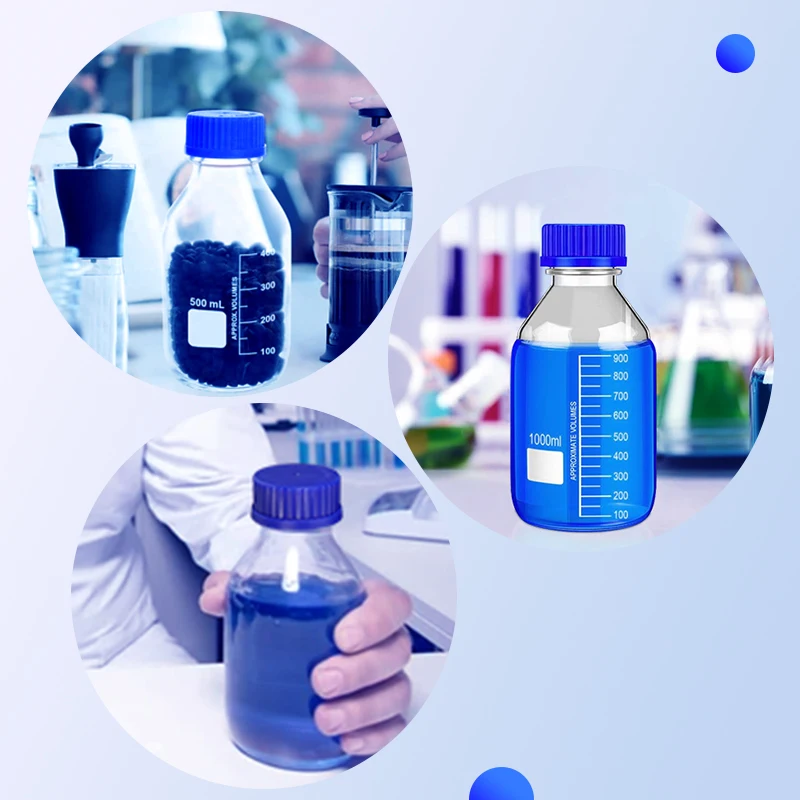 Westtune GL45 Brown&Transparent Glass Reagent Bottle 25ml-1000ml Leak-Proof Screw Cap Chemical Resistant Lab Bottles