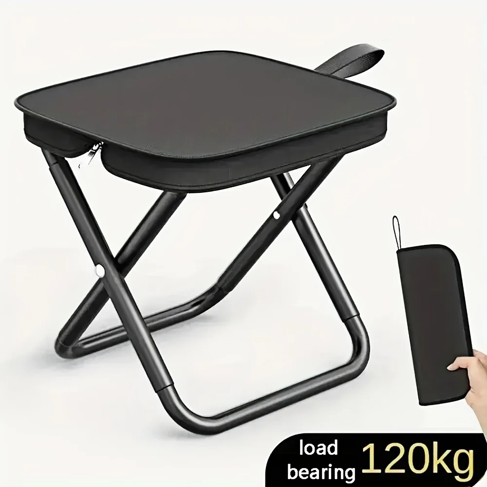 Portable Folding Camping Chair Lightweight Fishing Stool Compact Outdoor Seat for Picnic Travel Beach Hiking with Carry Handbag
