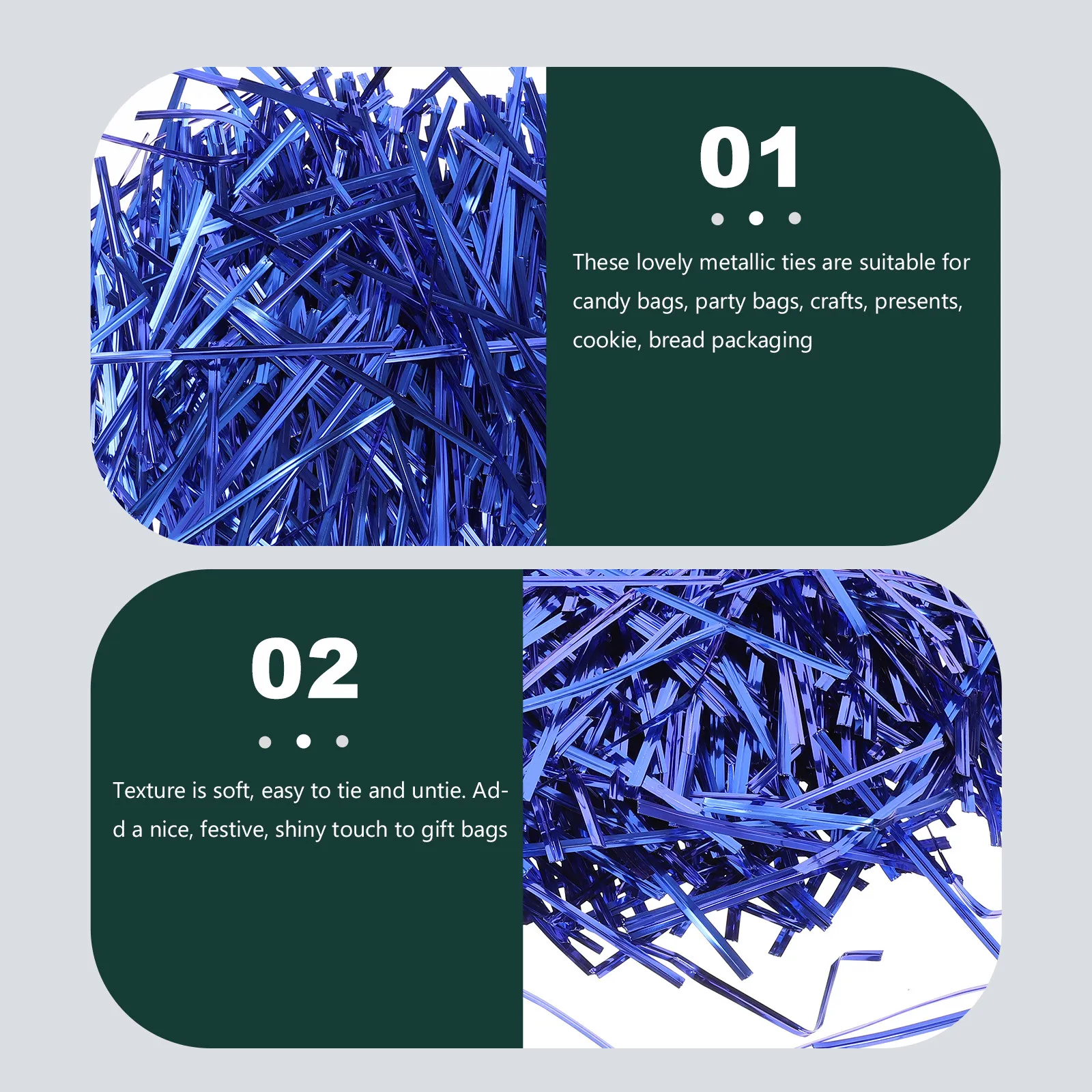 800Pcs Metallic Ties Colorful 10Cm Bread Candy Gift Party Bag Fastener Eco-Friendly Shiny Twist Ties for Crafts Presents