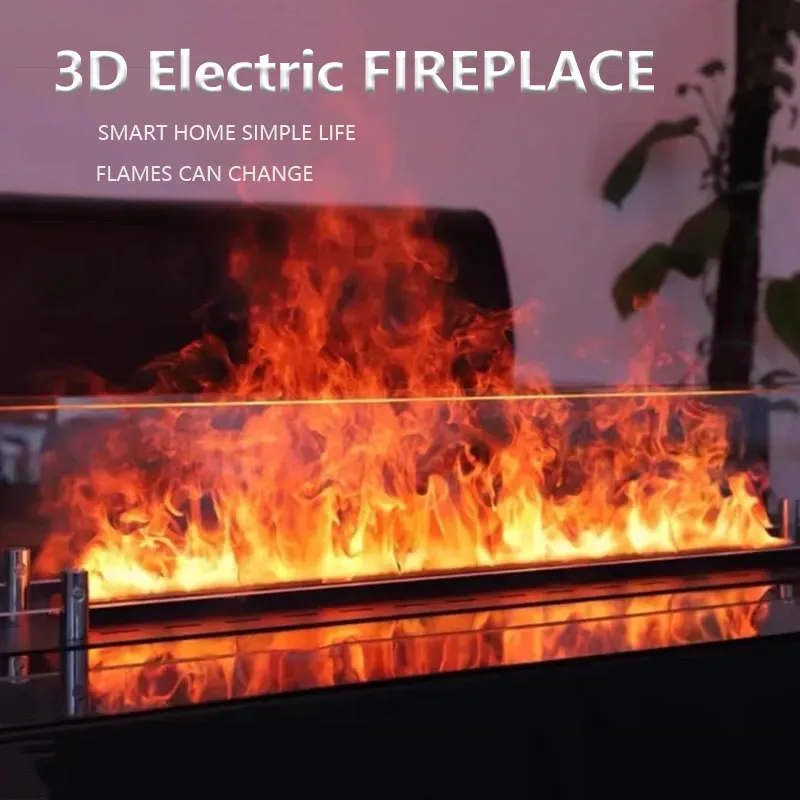 Lareira elétrica de parede 3d, efeito construído, enchimento automático, névoa de água, vapor, lareira para decoração de quarto, lareira interna