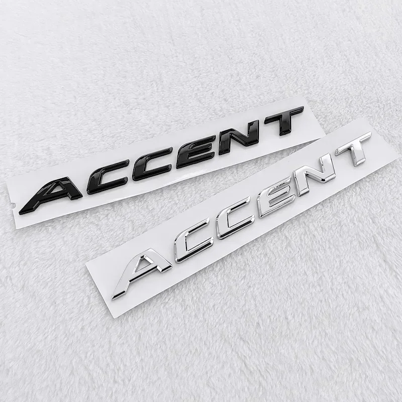 3D Chrome ABS Rear Tail Trunk Emblem Car Styling for   ACCENT Car Letter Logo Fender Side Sticker Auto Accessories