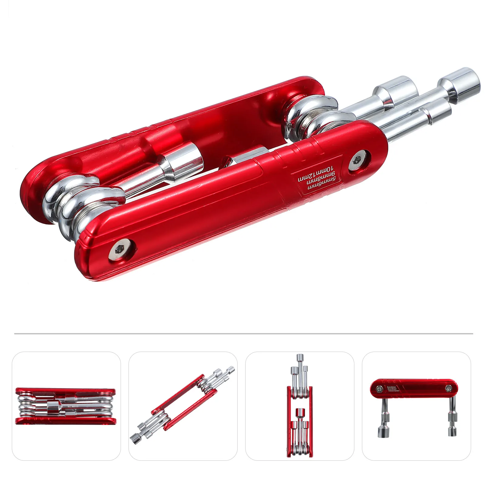 

6 in Socket Kit Set 5mm 6mm 8mm 9mm 10mm 12mm Kit Durable Repair Tool Bike Repair Bike Socket Set Wrench Portable