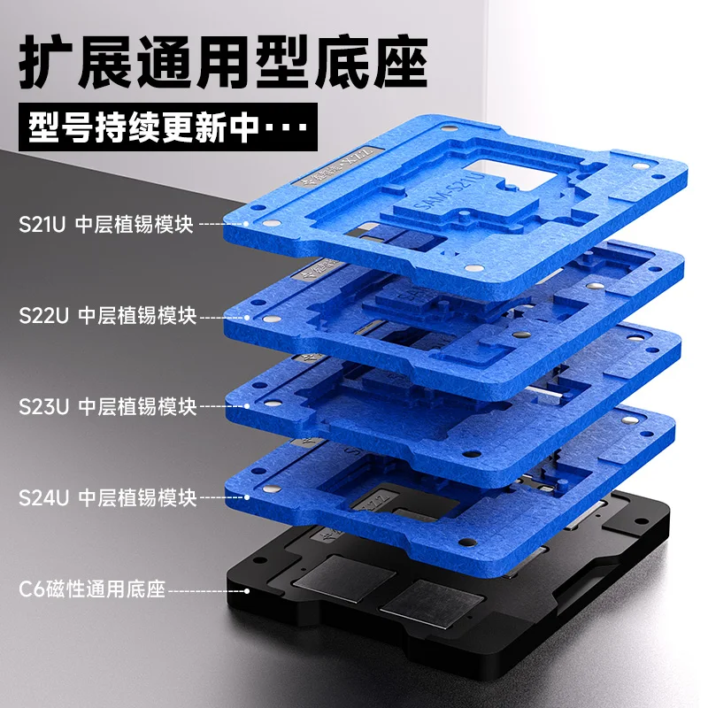 XZZ BGA stencil kit for Samsung S21/S22/S23/S24/S25 Ultra motherboard middle layer Precision square hole BGA template