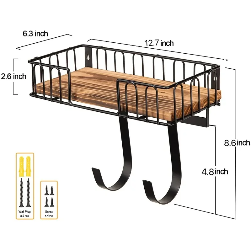 

Multi-Functional Wooden Wall Mounted Organizer – Entrance Key Holder, Bag Hanger & Storage Rack for Living Room & Bedroom