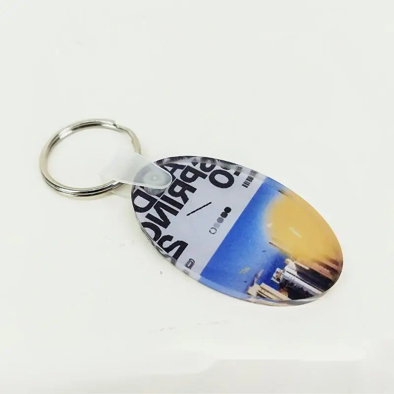 

Free Shipping 60Pcs/Lot Custom Sublimation Blank Acrylic Keychain Blanks For Bag/Key Decor