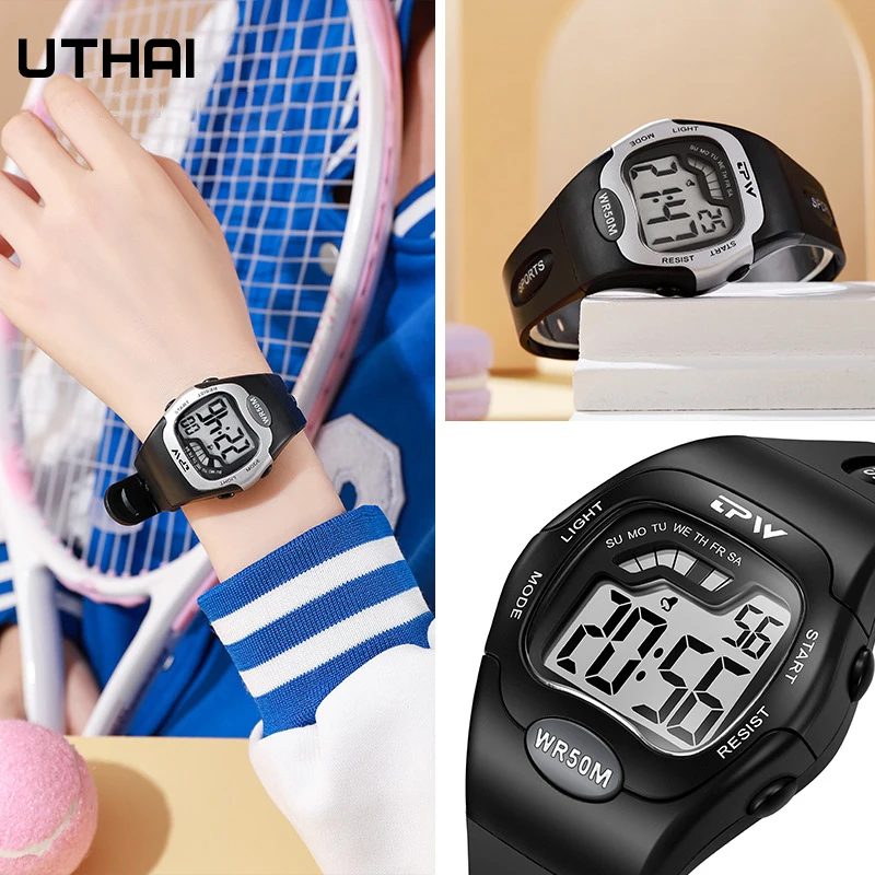 UTHAI CE128 Outdoor Multi-function Student Activism Electronic Watch Swimming Grade Waterproof Shock Proof Sports Girl Boy Watch