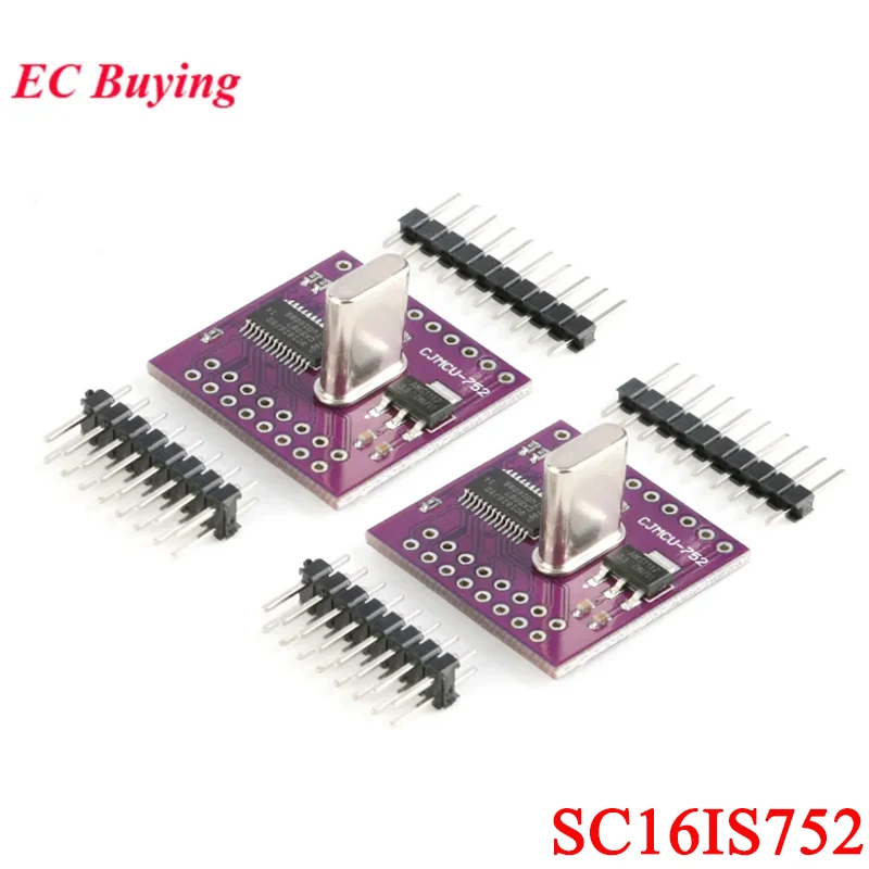 バスインターフェイス拡張ボード,デュアルチャネル,変換モジュール,752,sc16is752,iic,i2c,spi,1個