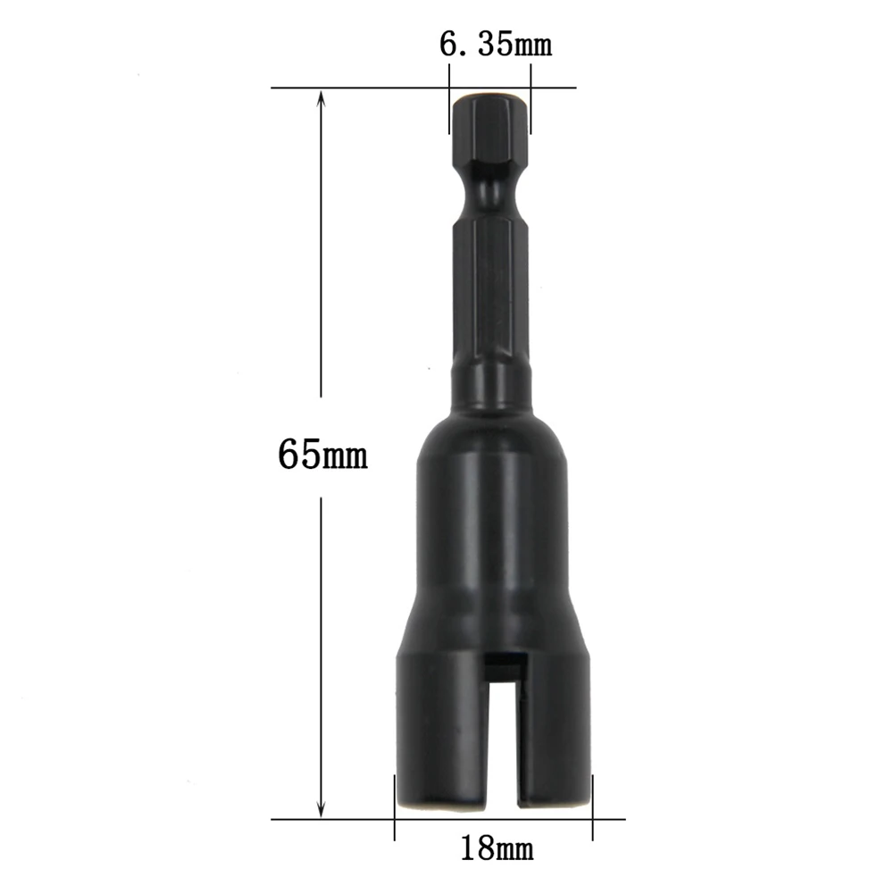 Practical Work Nut Driver 1/4Inch Hex Shank 1pcs 6.35mm Black Chrome Vanadium Steel Hex Shank Strong And Sturdy