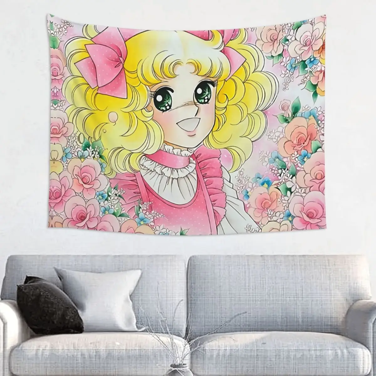 Candy Candy Tapestry Wall Hanging Hippie Fabric Tapestry Anime Manga Candice Japan Cartoon Art Blanket Room Decor Tapiz