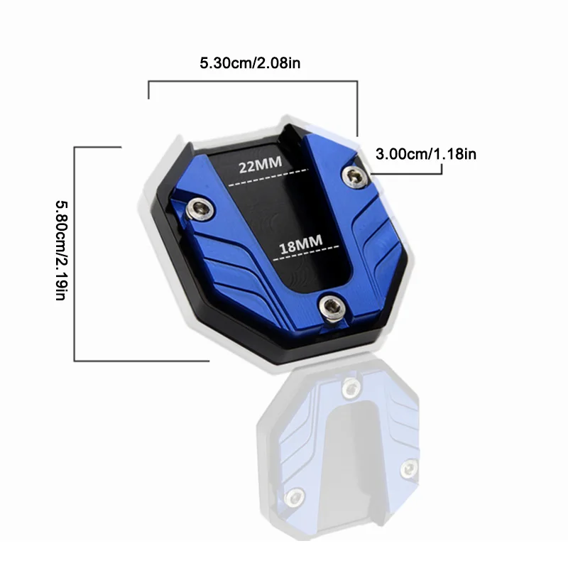 SEMETAL Motorcycles Side Stand Support Extended Pad Bicycle Side Step Covers For Motorcycle Stopping Steady Autocycle Accessory image 2