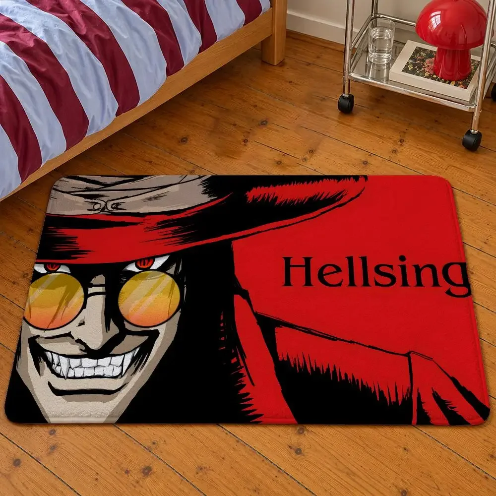 Anime Hellsing Alucard Seras Victoria Floor Mat Soft Flannel Entrance Doormat Non-Slip Washable Rug Bedroom Kitchen Home Decor