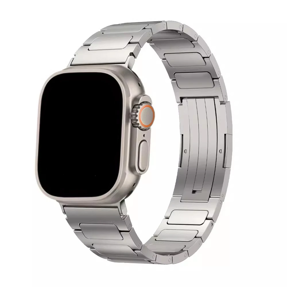 Real Titanium Strap For Apple Watch Ultra 49mm Supper Light 60g Watchband For iWatch 8 7 6 5 4 SE, Titanium Color Wristband