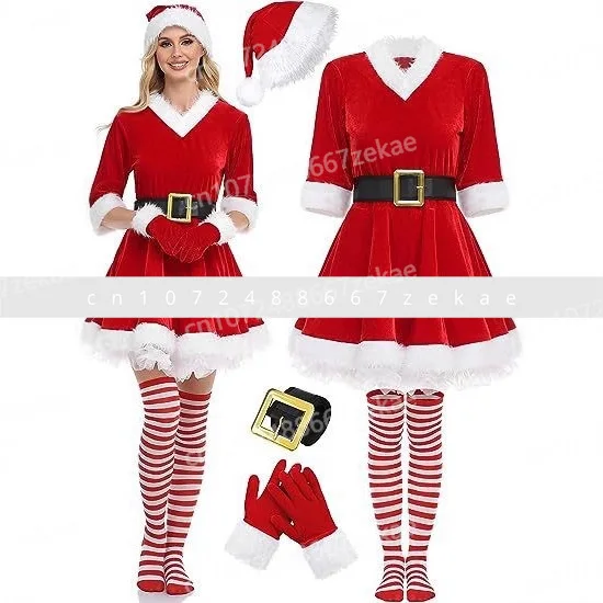 

Christmas Adult Women's Christmas Holiday Party Costumes Christmas Costumes Santa Claus Foreign Trade Costumes
