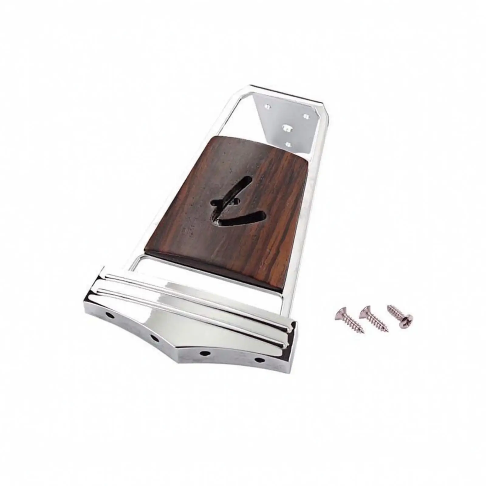 Alloy Guitar Bridge with Rosewood Insert | Brushed silver Finish, Slotted Guitar Bridge, for Custom Builds