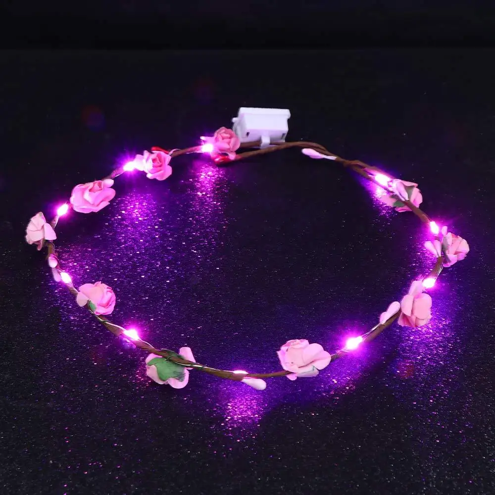 

Seaside Simulation Flower Luminous LED Light Glowing Wreath Wreath Headband Beach Headband Flower Crowns