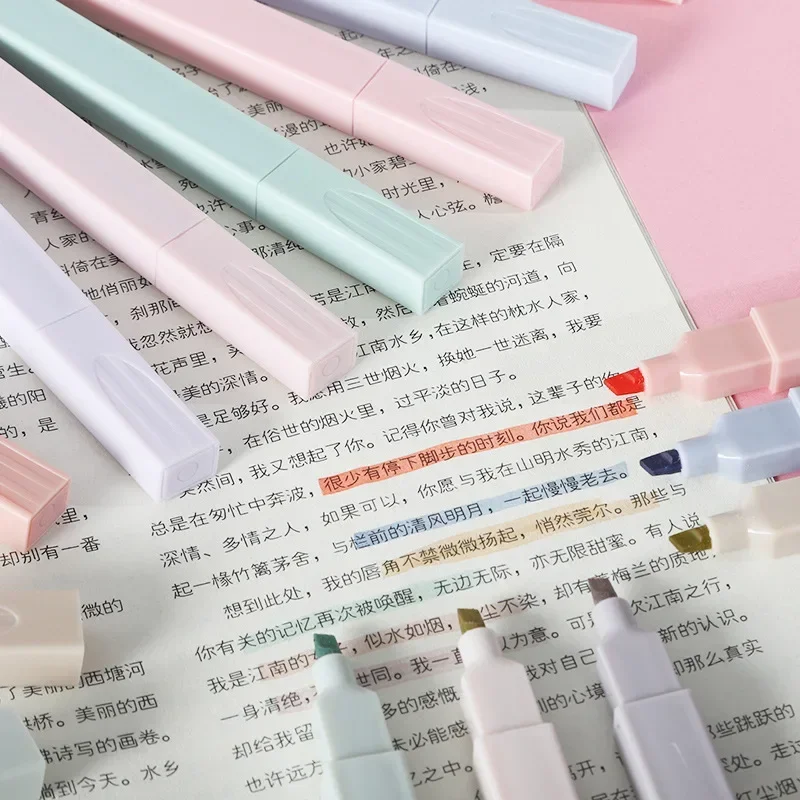 Highlighters Stationery Markers Paper Cute Colored Markers Highlighter Pen Back To School Aesthetic Supplies