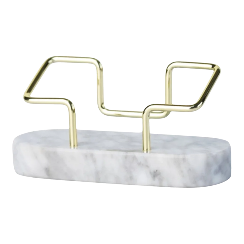 Marble Material Marble Business Card Holder Metal Frame Gold Metal Frame Metal Business Card Holder Durable Materia