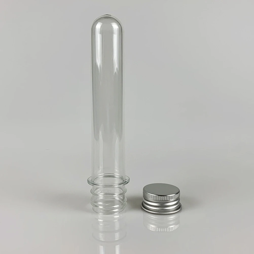 20pcs Test Tube Bottle Clear Transparent Plastic Candy Holders Leak Proof Screw Cap Containers for Party Favors Wedding