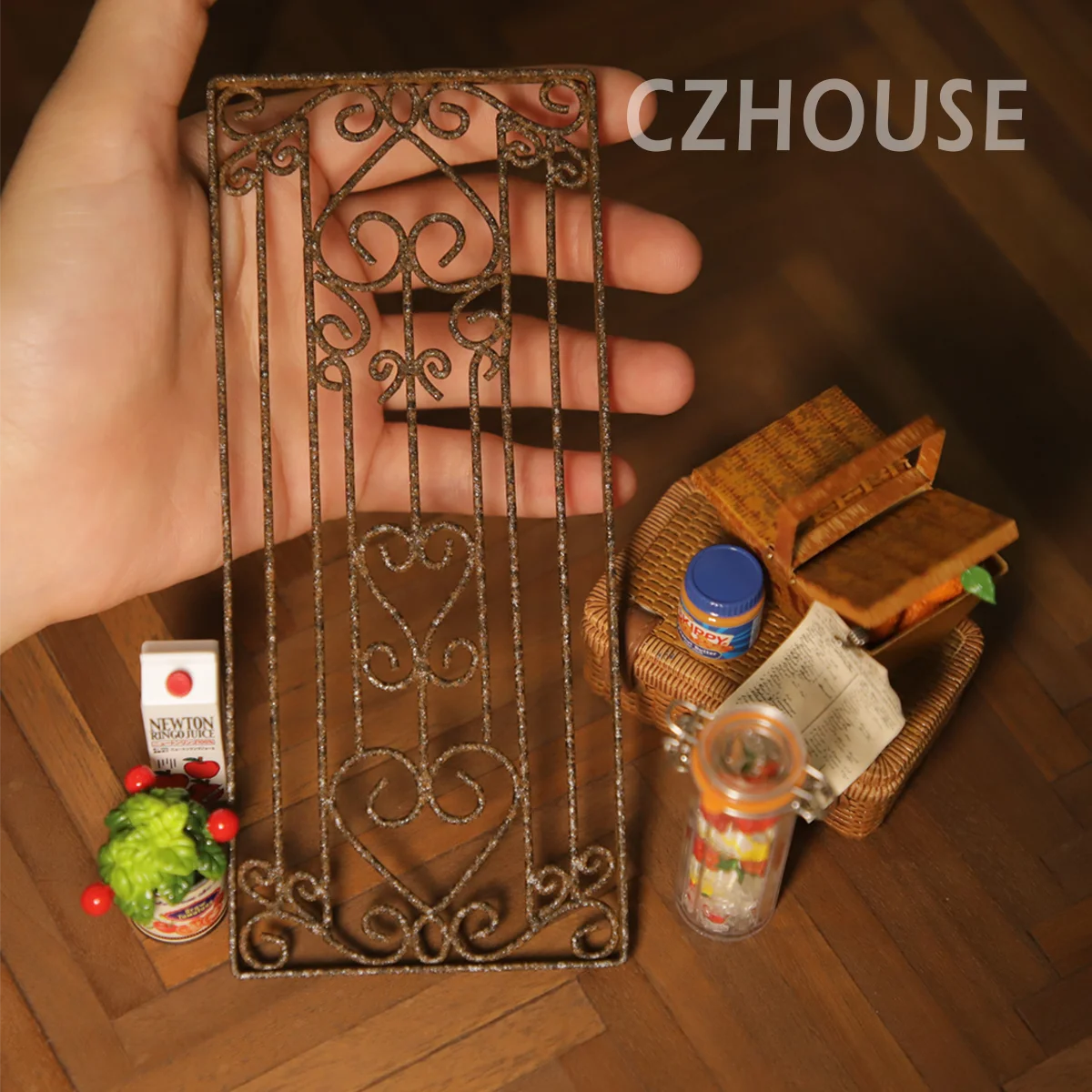 Miniature Vintage French Iron Flower Window Bjd Ob11 Gsc Blyth Soldier Lol Partition Background Doll House Model Furniture Decor
