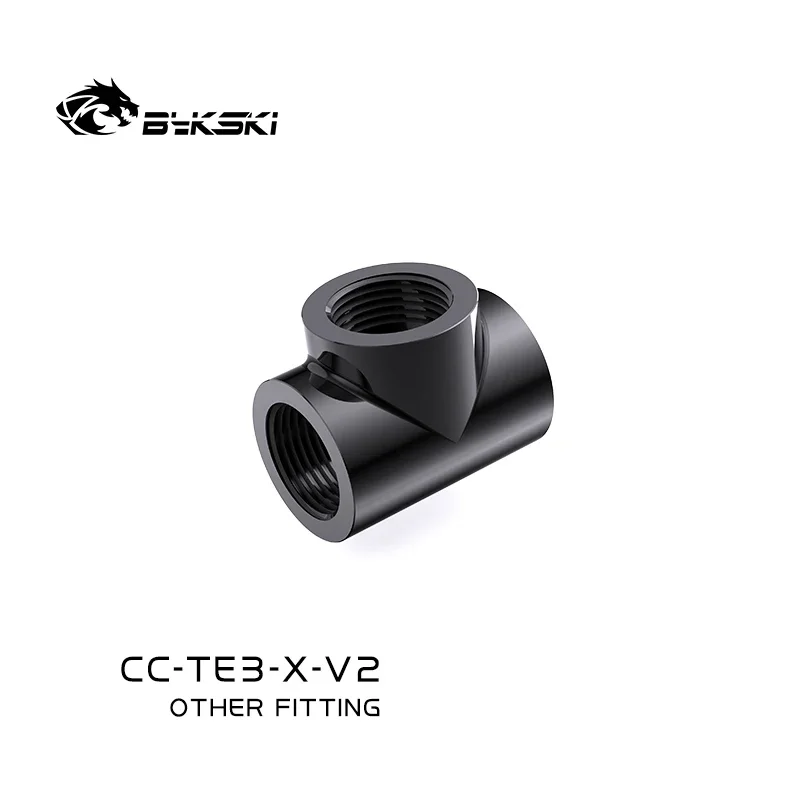 Bykski 3-Way Cubic Spilter Fittings / G1/4'' Female Multi-Way Connector Adapter PC Water Cooling Accessories / CC-TE3-X-V2