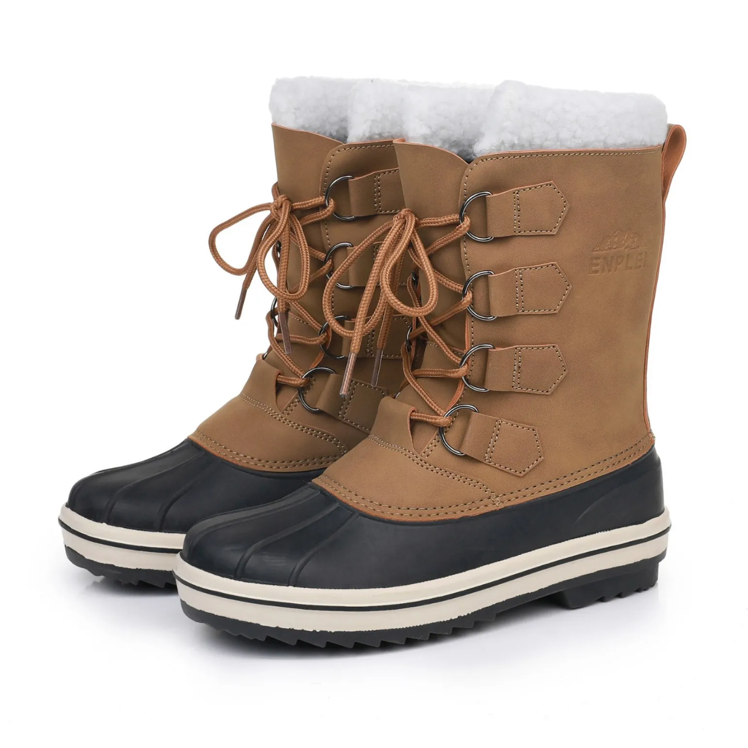 

2025 Women's Removable Liner Warm Waterproof Outdoor Mid Ski Velvet Rubber Faux Suede Now Boots