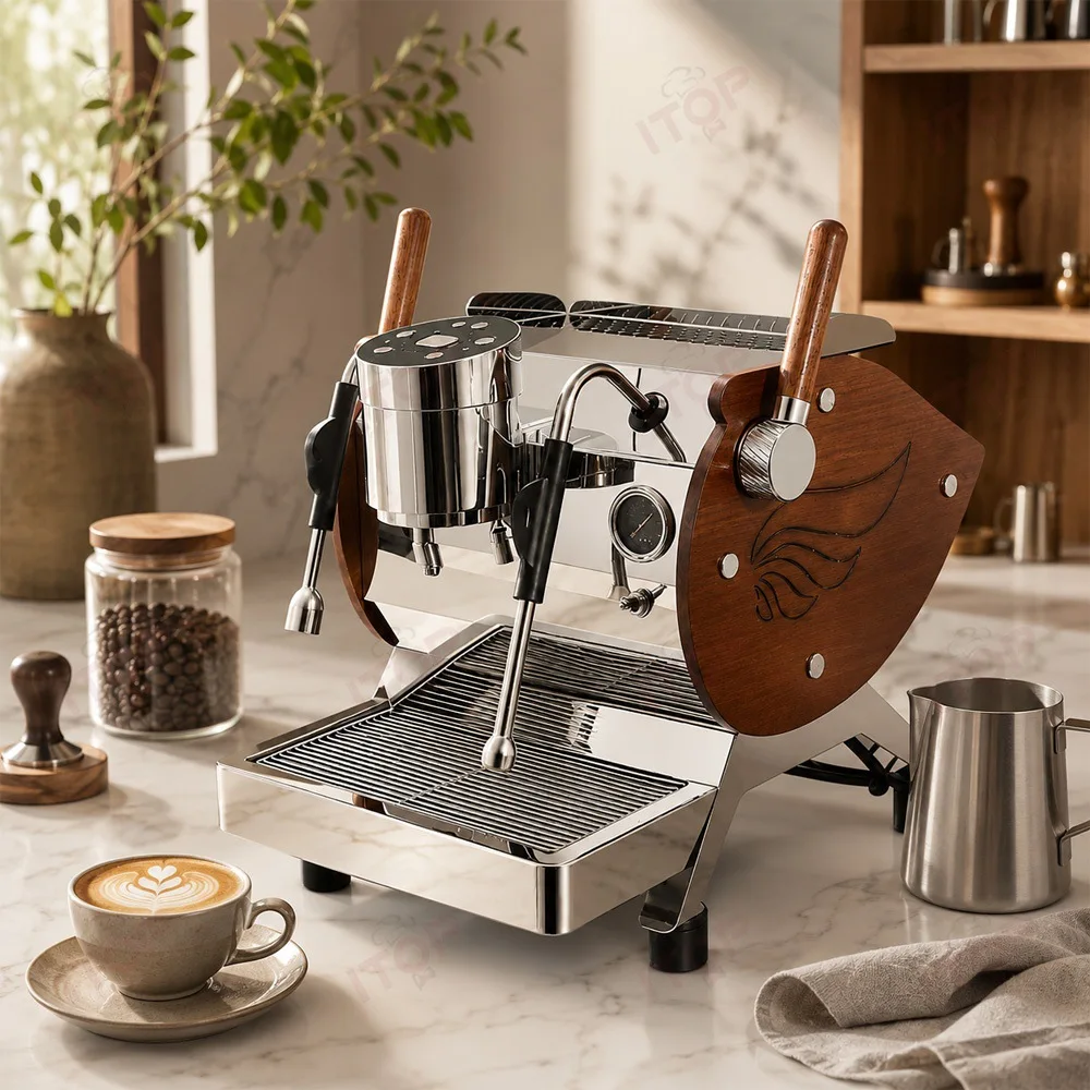 Commercial coffee machine regulated extraction continuous cup precision temperature control semi-automatic coffee machine
