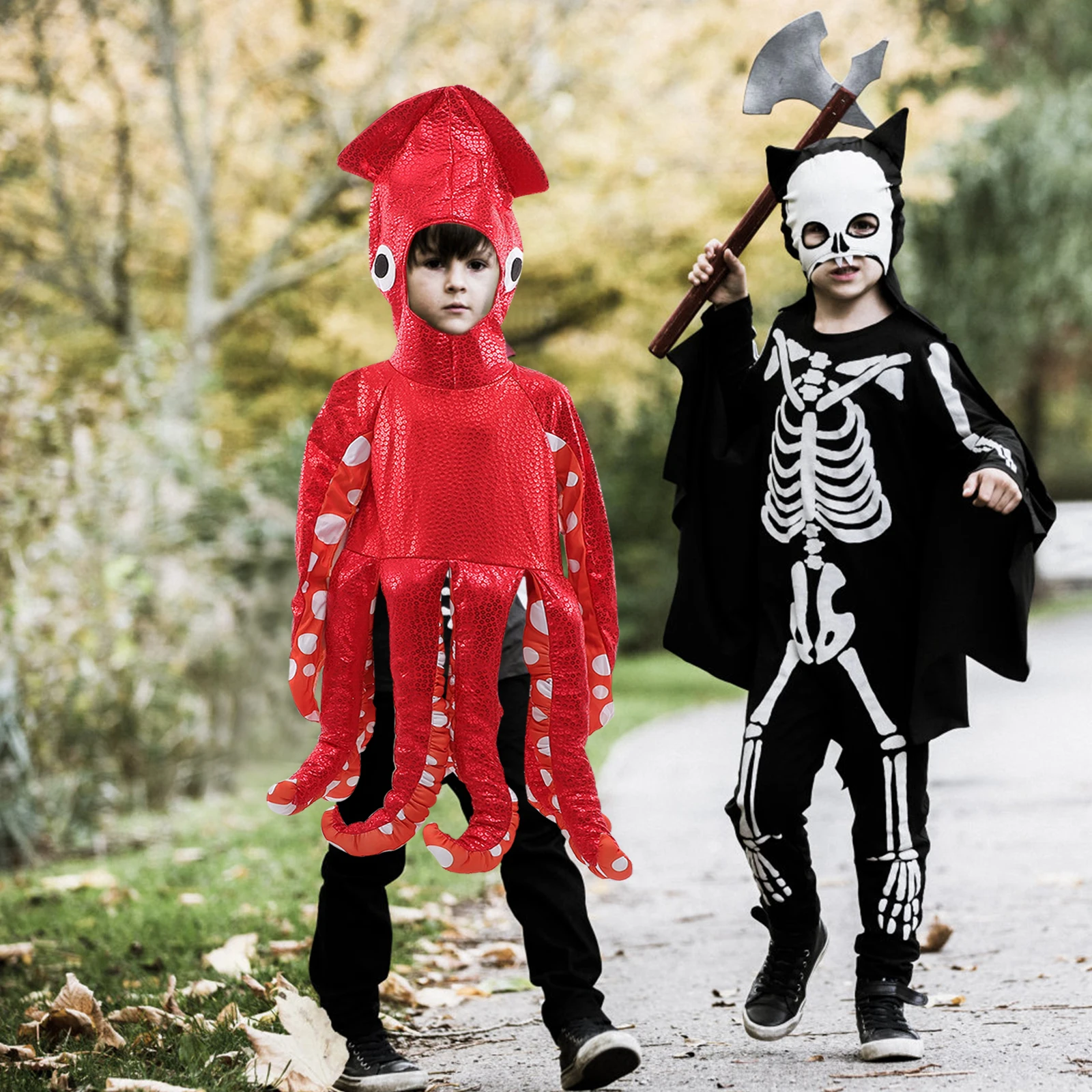 

Squid One Costumes Stage Performance Costume Kids Halloween Cosplay Polyester Durable Design Party Stage Performance Gifts