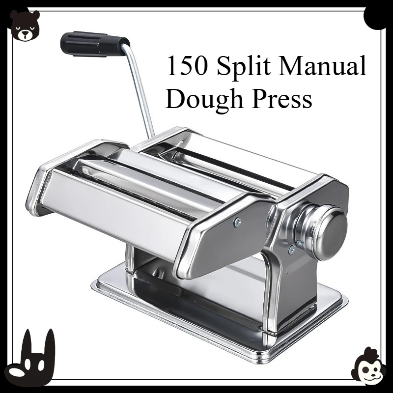 150 Split Manual Dough Press, Hand Crank Noodle & Dumpling Wrapper Maker for Home Commercial Kitchen