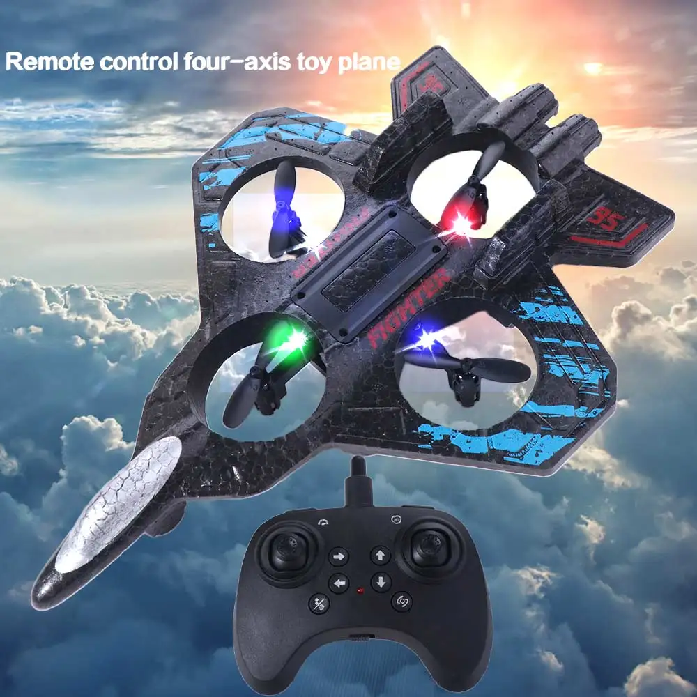 EPP Foam Remote Control Foam Fighter Rechargeable Gravity Sensing Glider Flying Helicopter 2.4G Stunt with Light