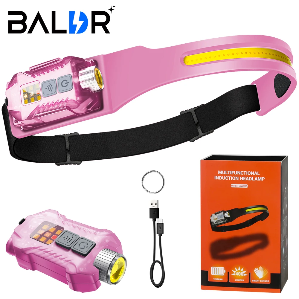 BALDR XW005 Detachable LED Sensor Headlamp EDC Keychain Flashlight Rechargeable Headlight Led Head Torch Camping Fishing Lantern