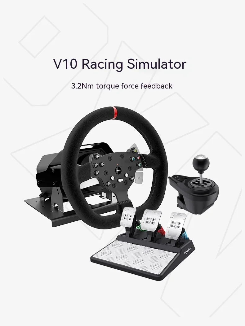 Pxn V10 Steering Wheel Gaming Controller Wired Force 900 Rotation Game Steering Wheel For Ps3/Ps4/Switch/Xbox Man Gifts Custom