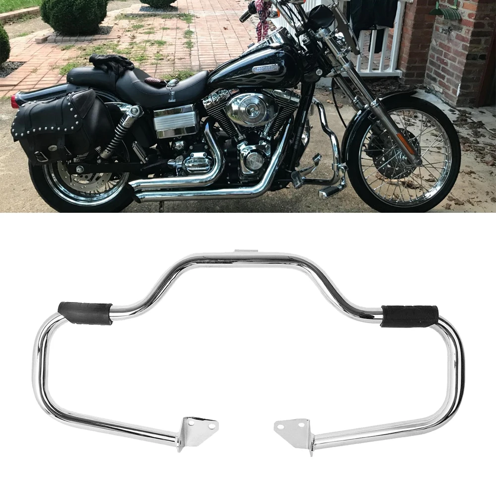 

Chrome 1 1/4" Mustache Engine Guard Protector Crash Bars Highway For 2006-2017 Harley Dyna FXDB FXDC FXDF FXDL FXDWG