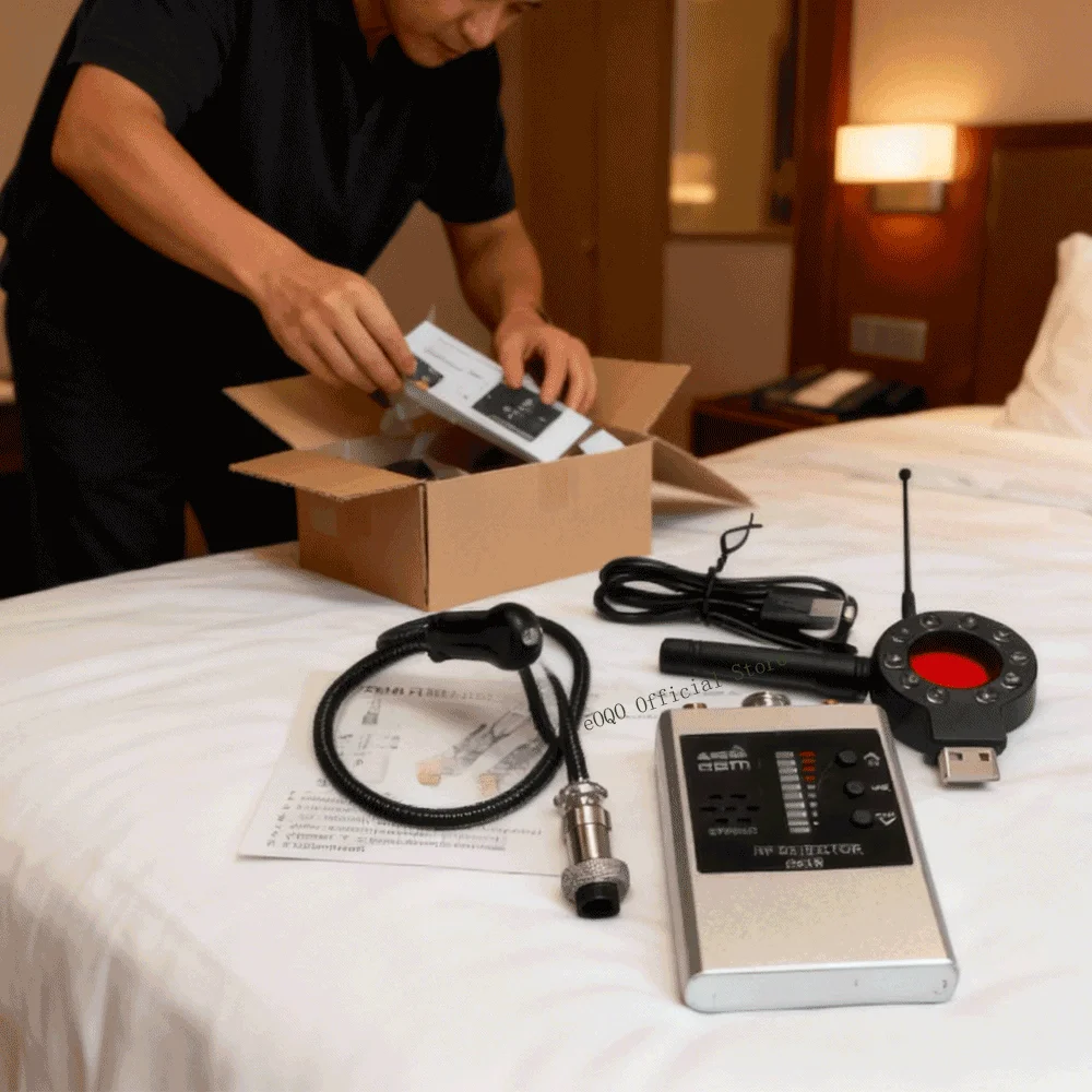 

Wireless RF Signal Detector Anti-Spy Tapping Anti Detector Eavesdropping Pinhole Audio Bug GSM Bluetooth Finder Anti Spy Device