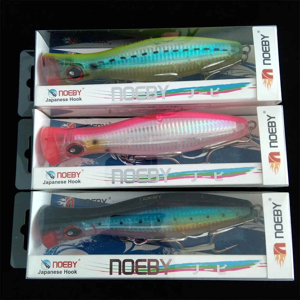 

Noeby 3Pcs 16cm 78g Topwater Popper Lure Floating Hard Bait Artificial Fish Lure for Saltwater Freshwater Bass Fishing Tackle