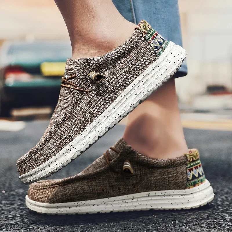 Grote Maat Outdoor Heren Casual Denim Canvas Schoenen Gevulkaniseren Schoenen Mode Luxe Stijl Designer Ademende Heren Sneakers Loafers