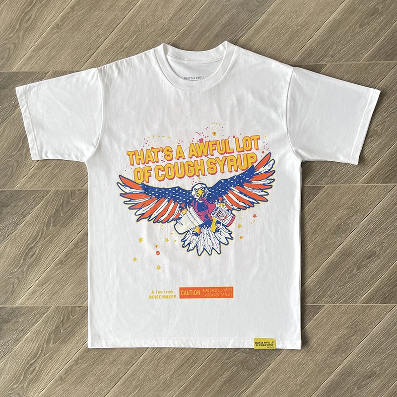 

THAT'S A AWFUL LOT OF COUGH SYRUP T-shirt Classic White Men Women Letter Vultures Print Short Sleeve Real Photo