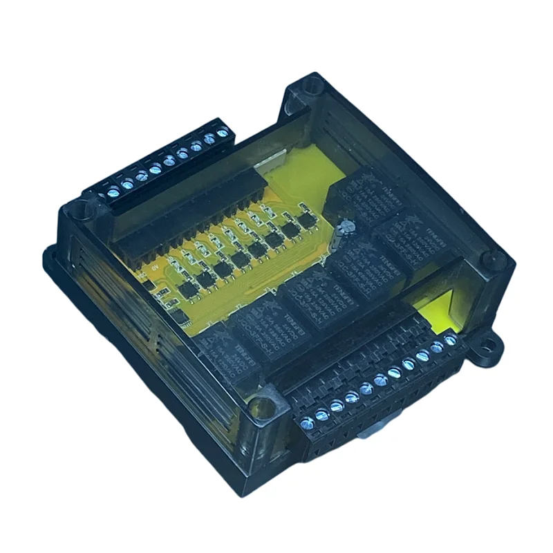 FX1N-10MR/14MR/24MR PLC Board With Base Shell Program Cable Analog 0-10V 2AD+1DA TTL Terminal DC18-28V Power Relay Output Module