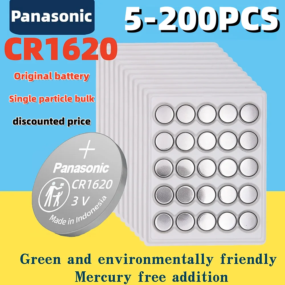 

5-200 шт. 3 В CR1620 Panasonic 3 В кнопочный аккумулятор подходит для часов, автомобильных аудиоколонков, весов DL1620 ithium cell