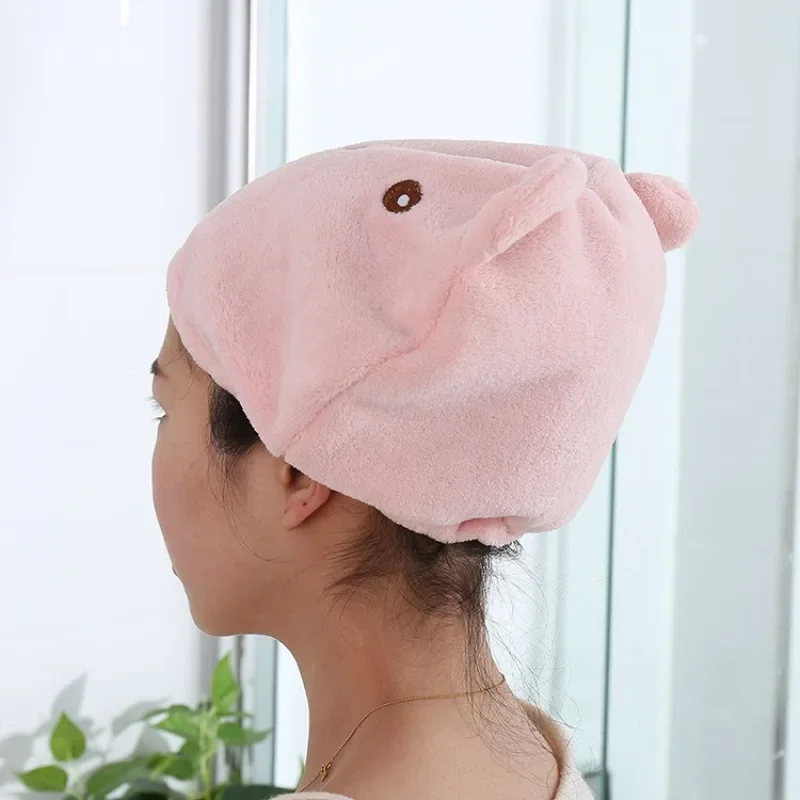 Cute Bear Microfiber Hair  Quickly Dry Towel Microfibre After Shower Towel Quick Dry Hat Cap Head Bathing Tools