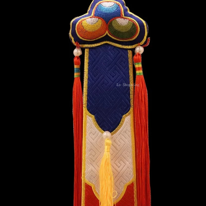 Tibetan-style Nepalese Hanging Flags Eight Auspicious Hand-sewn Exquisite Carved Tambourine Banners Buddhist Hall Decoration