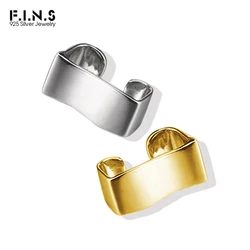 F.I.N.S minimalistische S925 sterling zilver glanzende clip oorbellen zonder gat geometrische oor manchet 925 zilveren nep piercing fijn juweel