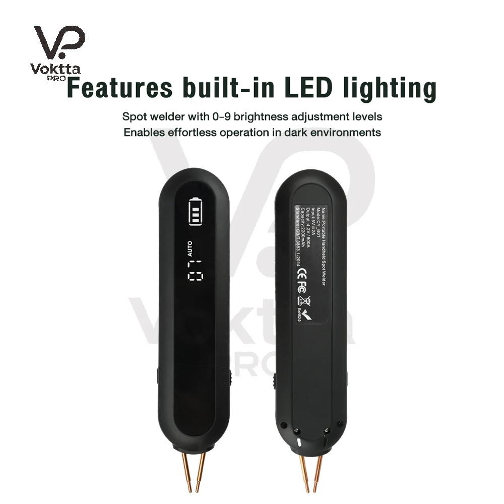 Handheld Portable Spot Welding Machine 9/12 Level LED Lighting Adjustable 18650 Lithium Battery DIY Kit Spot Welding Machine