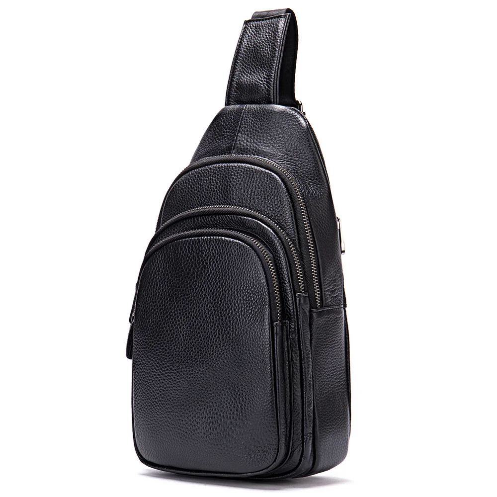 

Men's Sling Bag Casual Men’s Chest Bags Genuine Leather Shoulder Crossbody Bag Man Travel Chest Pack Side Bags My Orders