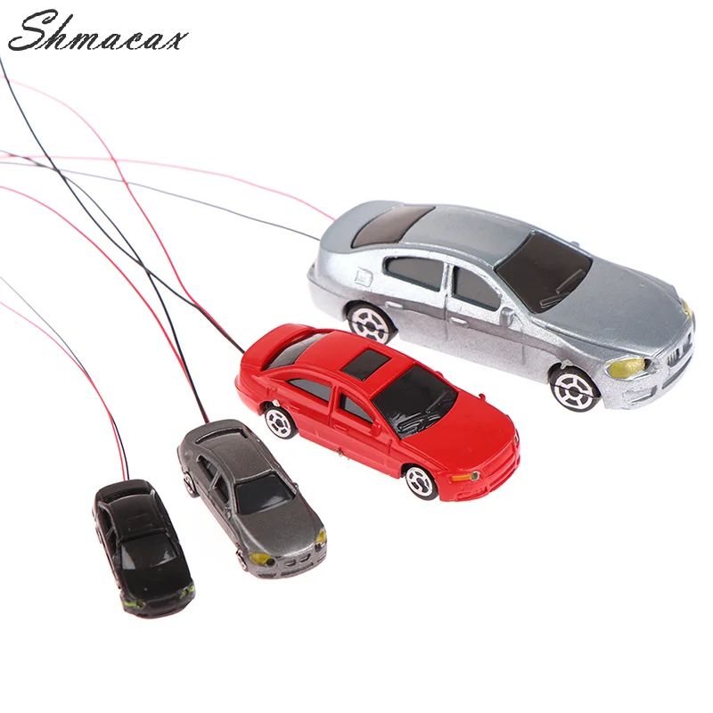 1:75/100/150/200 Plastic Model Cars with Led Lights Micro Scene Building Decoration Accessaries