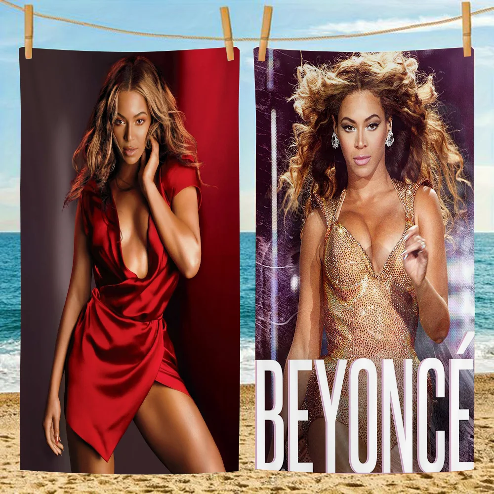 

Retro B-Beyonce Singer Beach Towels Shower Towel Sauna Travel Spa Microfiber Quick Dry Gym Accessories Cute Room Decor