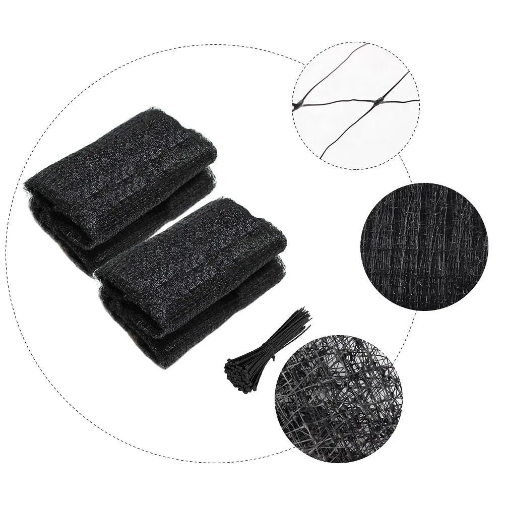 

40pcs 2 Rolls Pond Deer Fences Cable Ties Black Heat Resistant Durable Easy Install Foldable Portable Garden Agriculture