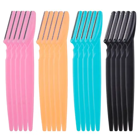 Bilashmart 5/10/15Pcs Eyebrow Trimmer Makeup Tools Safe Eye Brow Razor Face Body Hair Removal Shaver Blades Woman Eyebrows Shaping Knife
